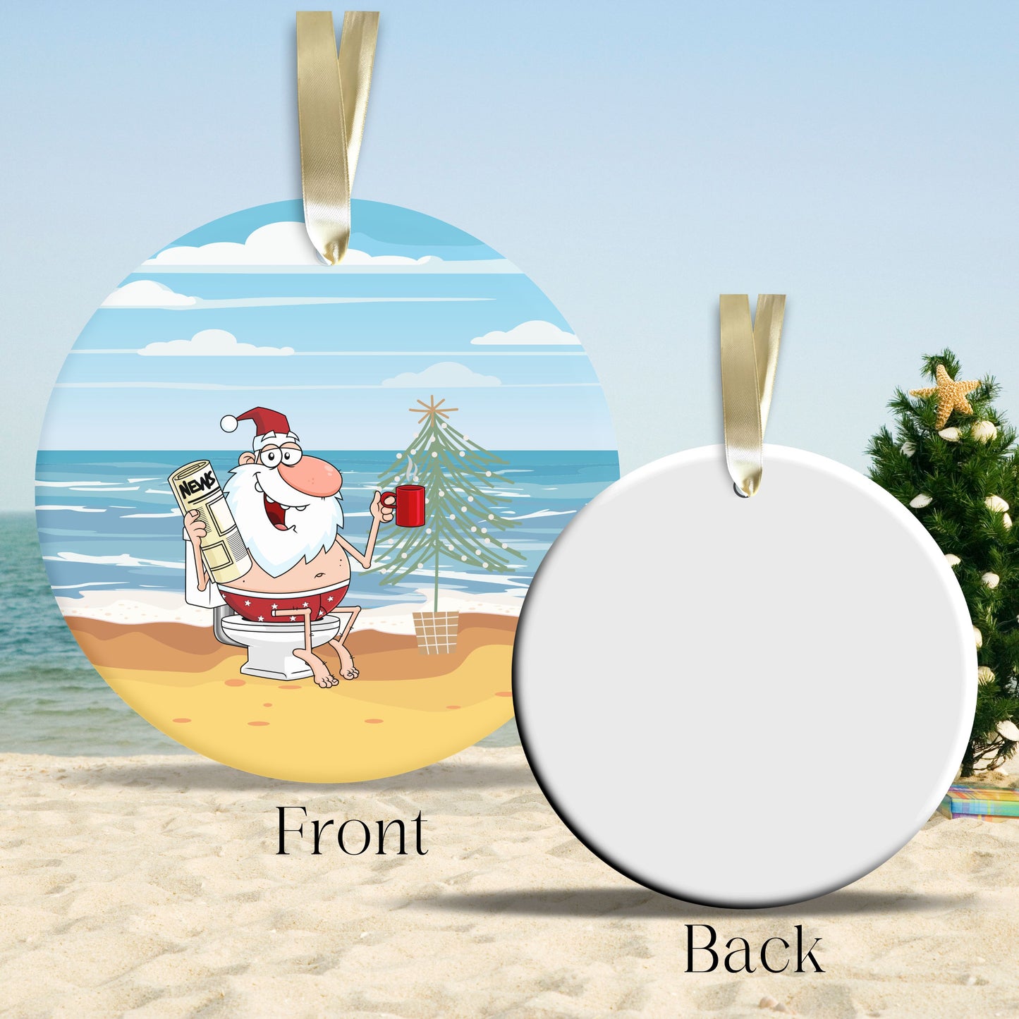 Funny Santa Christmas in July Ornament 77-01