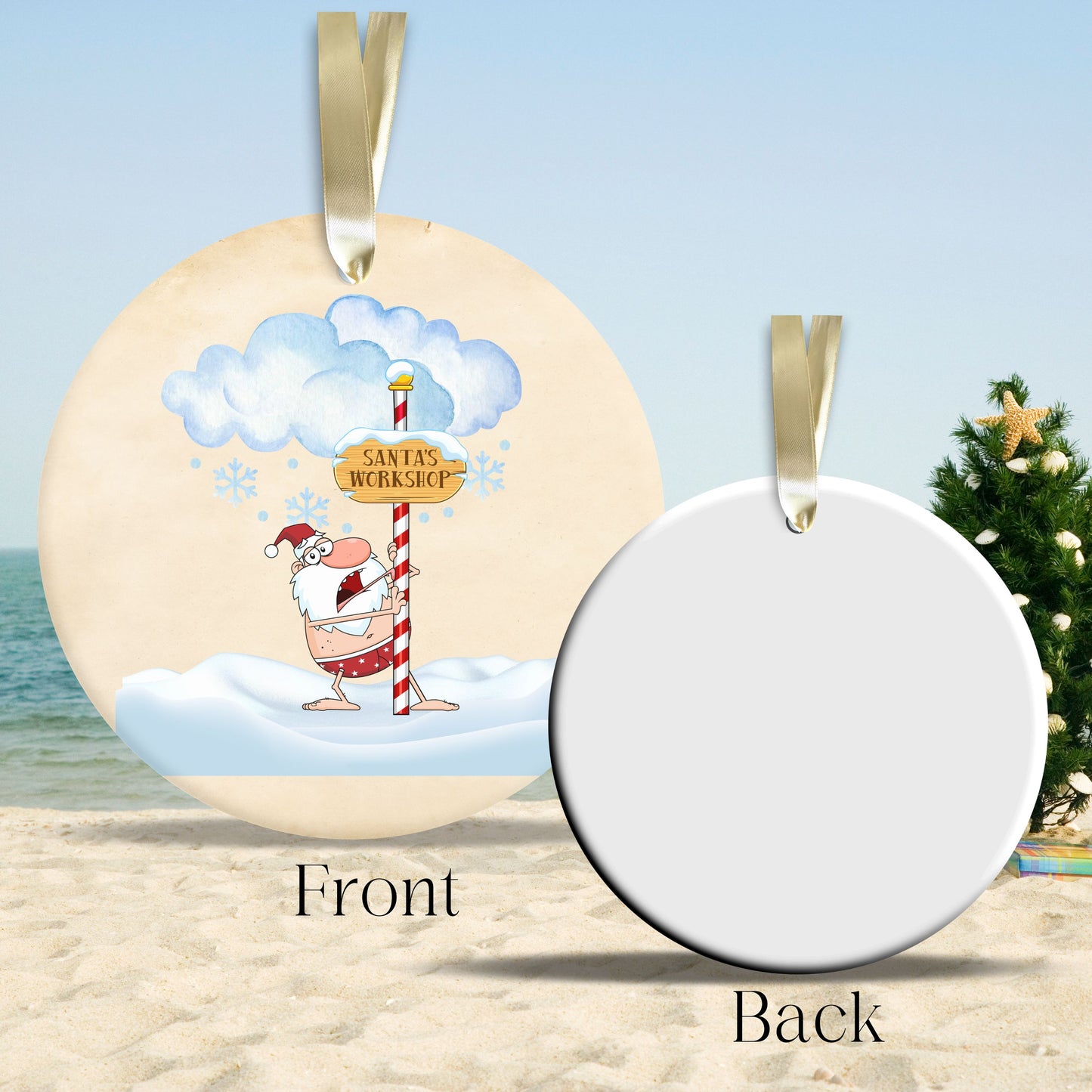 Funny Santa Christmas in July Ornament 77-02