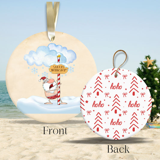 Funny Santa Christmas in July Ornament 77-02