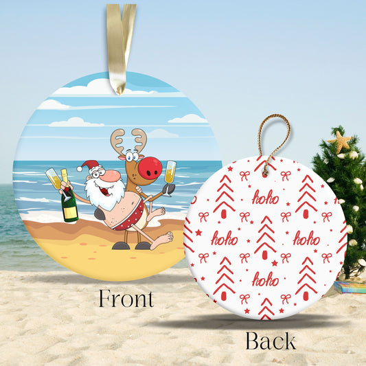 Funny Santa Christmas in July Ornament 77-03