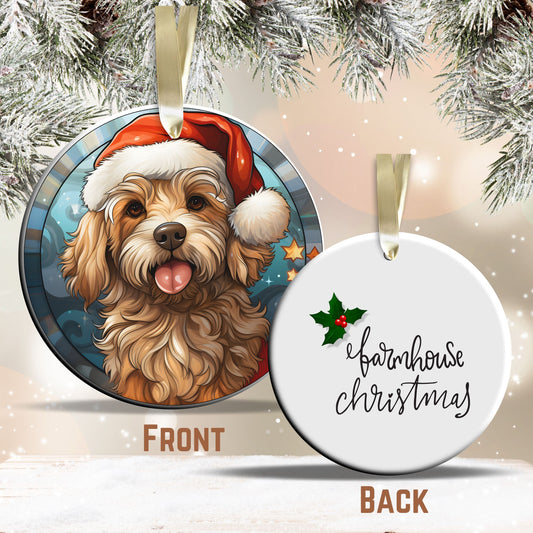 Stained Glass Farmhouse Christmas Animal Ceramic Ornament 71-10