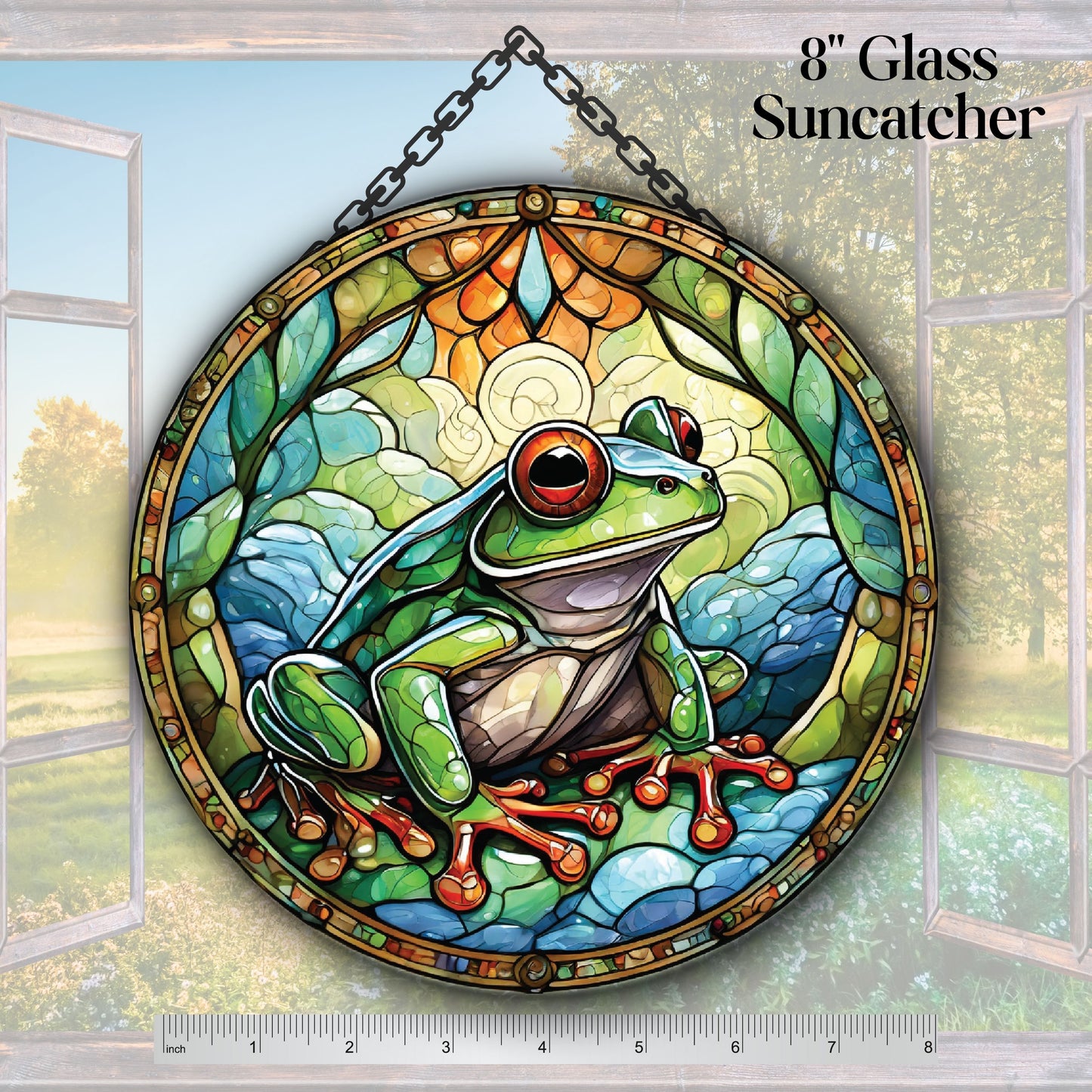Glass Suncatcher Stained Glass 137-06 Frog