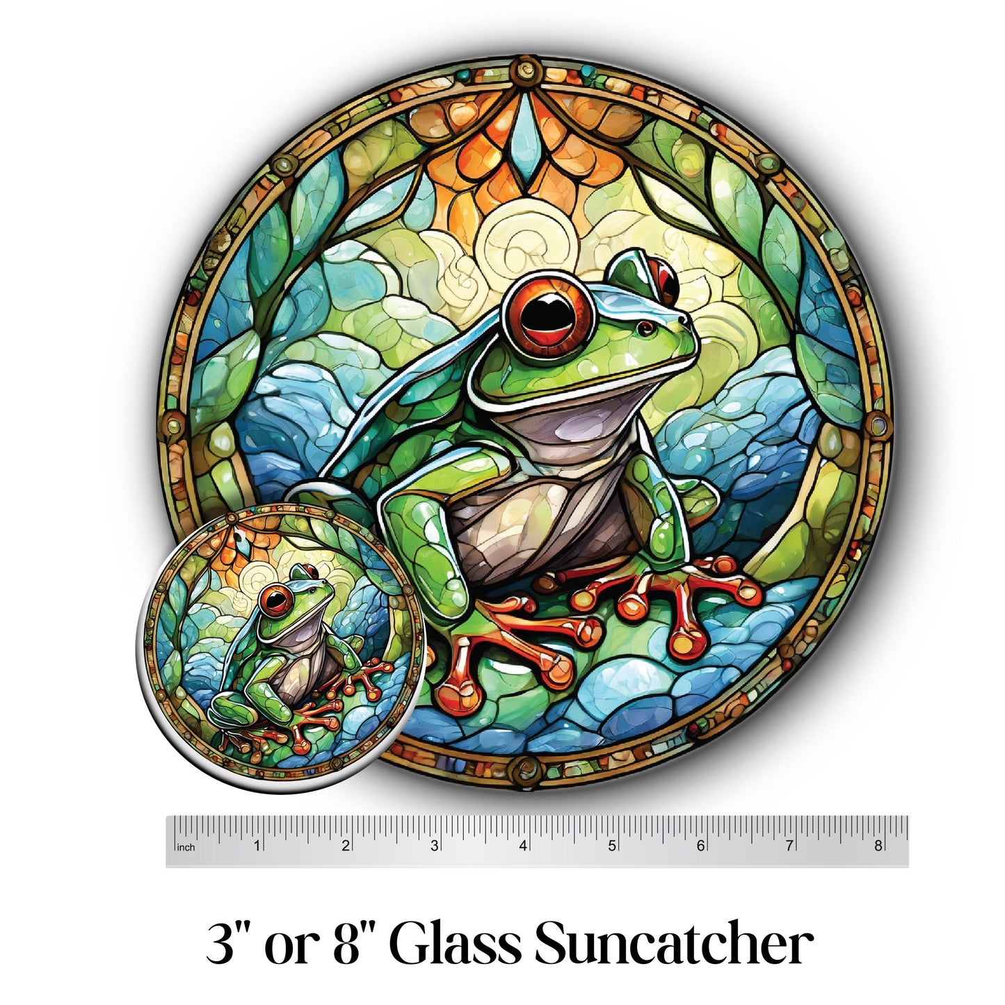 Glass Suncatcher Stained Glass 137-06 Frog