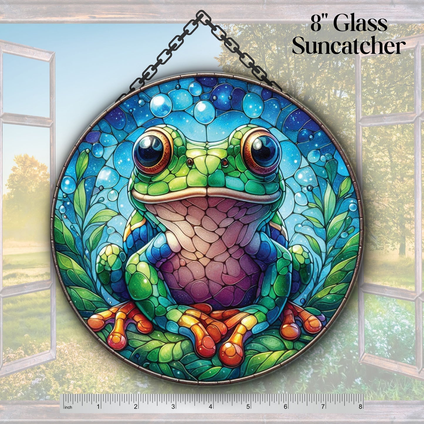Glass Suncatcher Stained Glass 137-17 Frog