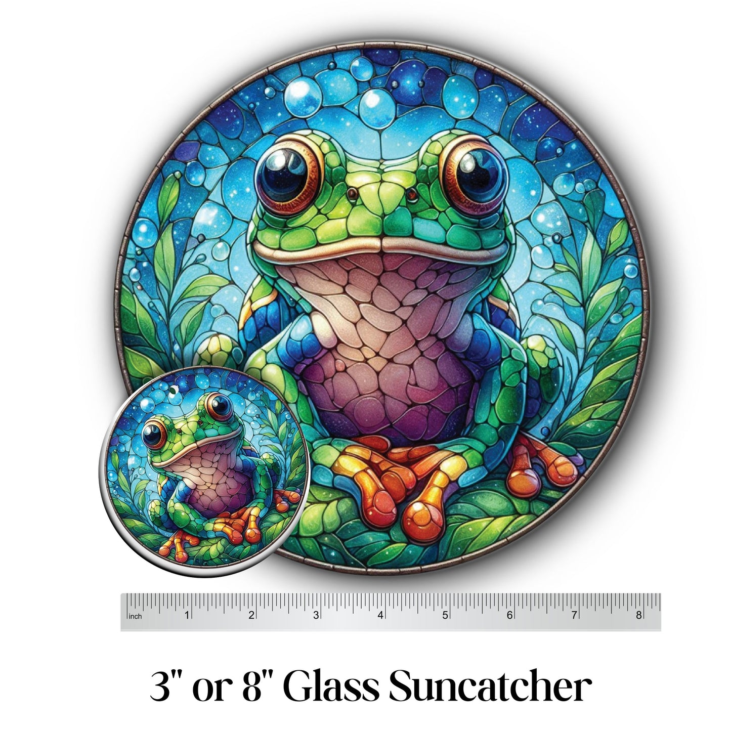 Glass Suncatcher Stained Glass 137-17 Frog