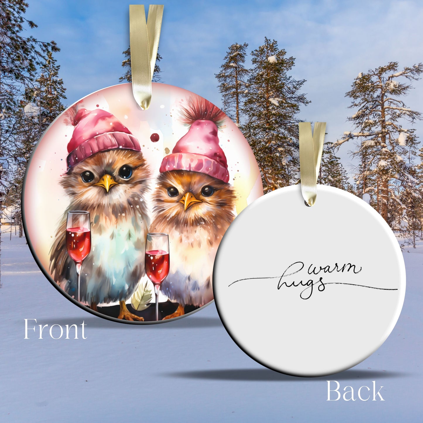 Funny Bird Christmas Ceramic Ornament 45-07