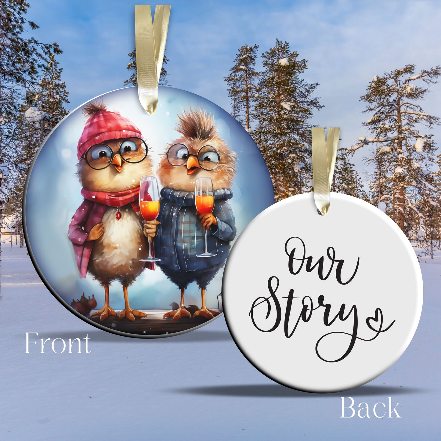 Funny Bird Christmas Ceramic Ornament 45-13
