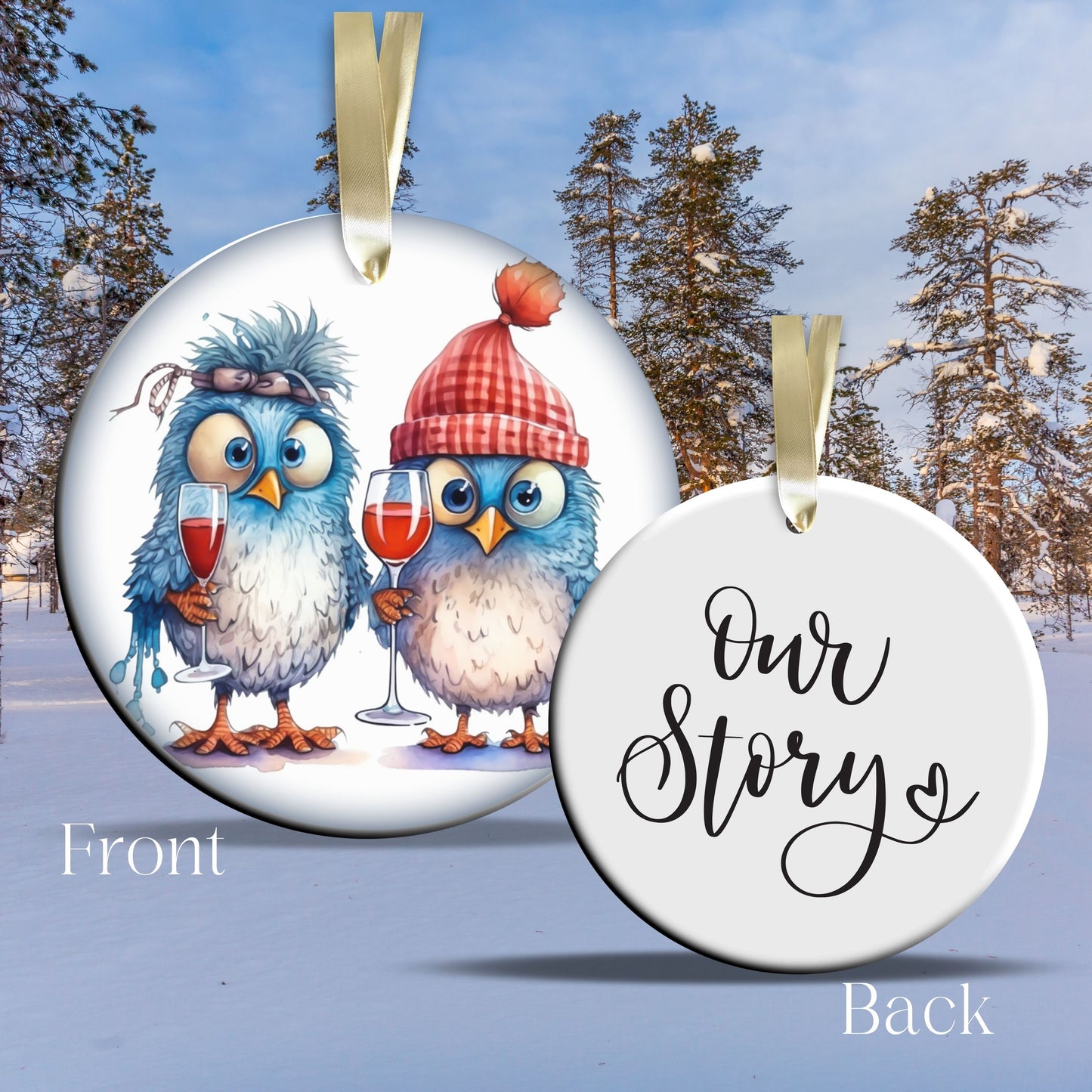 Funny Bird Christmas Ceramic Ornament 45-31