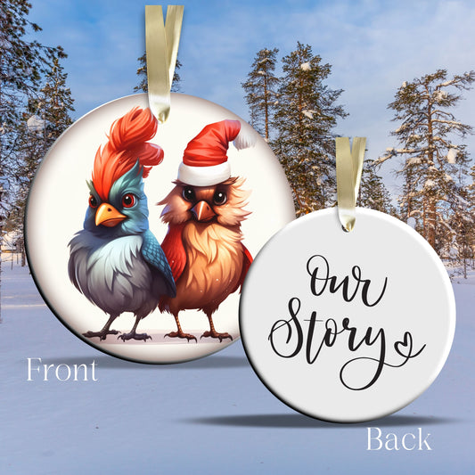 Our Story Funny Bird Christmas Ceramic Ornament 45-59