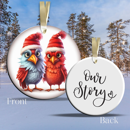 Out Story Funny Bird Christmas Ceramic Ornament 45-65
