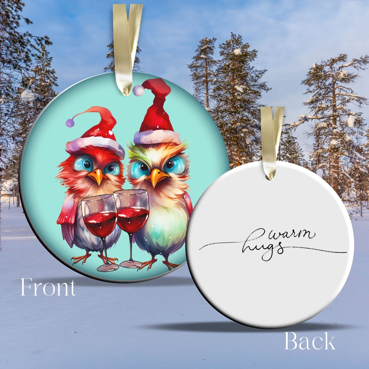 Funny Bird Christmas Ceramic Ornament 45-67