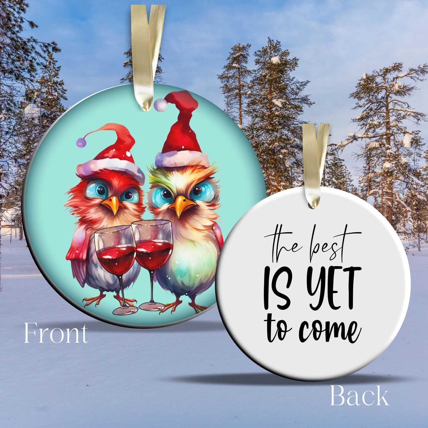 The Best is Yet to Come Funny Bird Christmas Ceramic Ornament 45-70