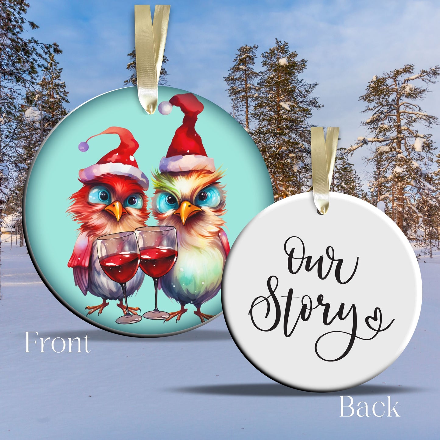 Funny Bird Christmas Ceramic Ornament 45-67