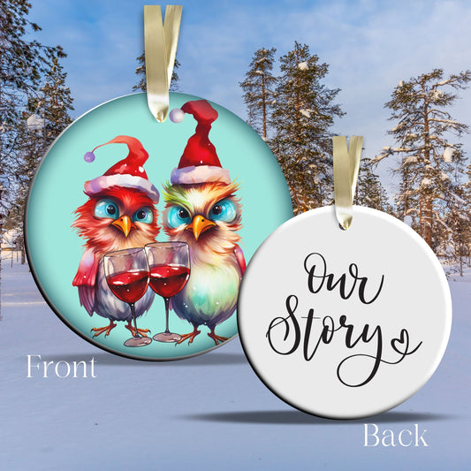 Out Story Funny Bird Christmas Ceramic Ornament 45-71