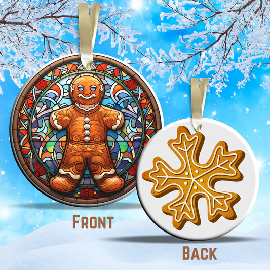 Gingerbread Man Christmas Ceramic Ornament 15-28