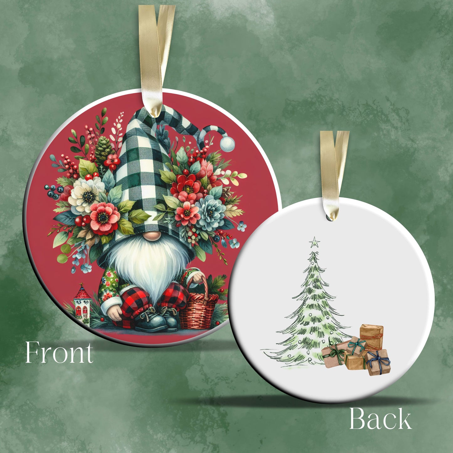 Gnome Christmas Ceramic Ornament 32-40