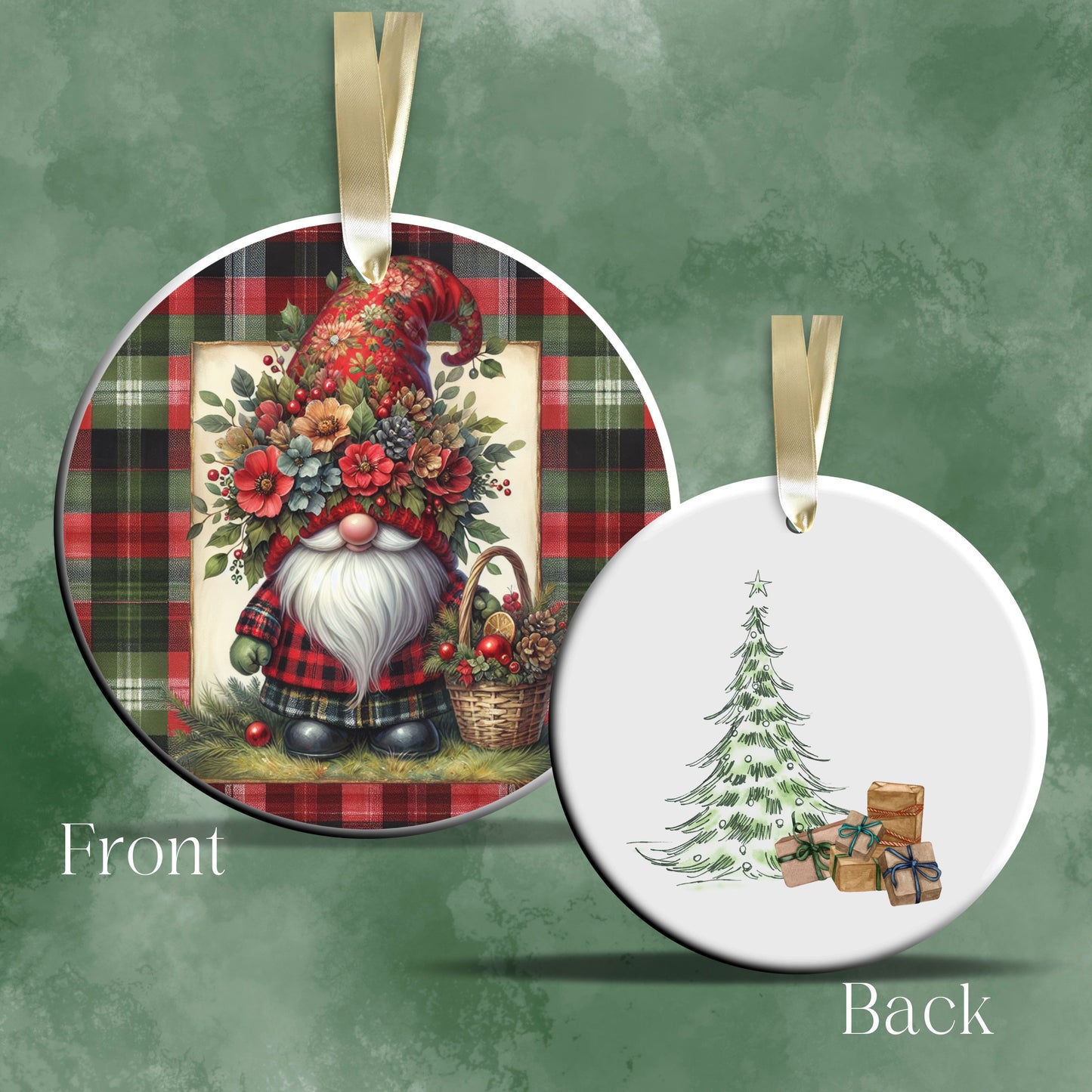 Gnome Christmas Ceramic Ornament 32-43