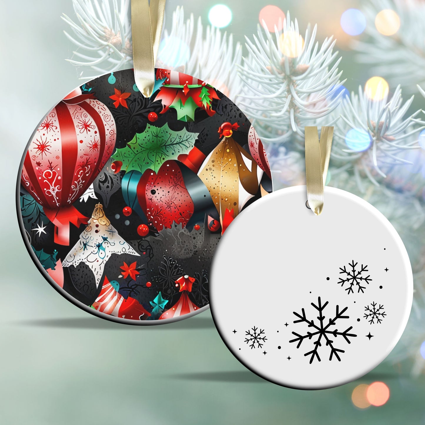 Gothic Christmas Decor Ceramic Ornament 64-03
