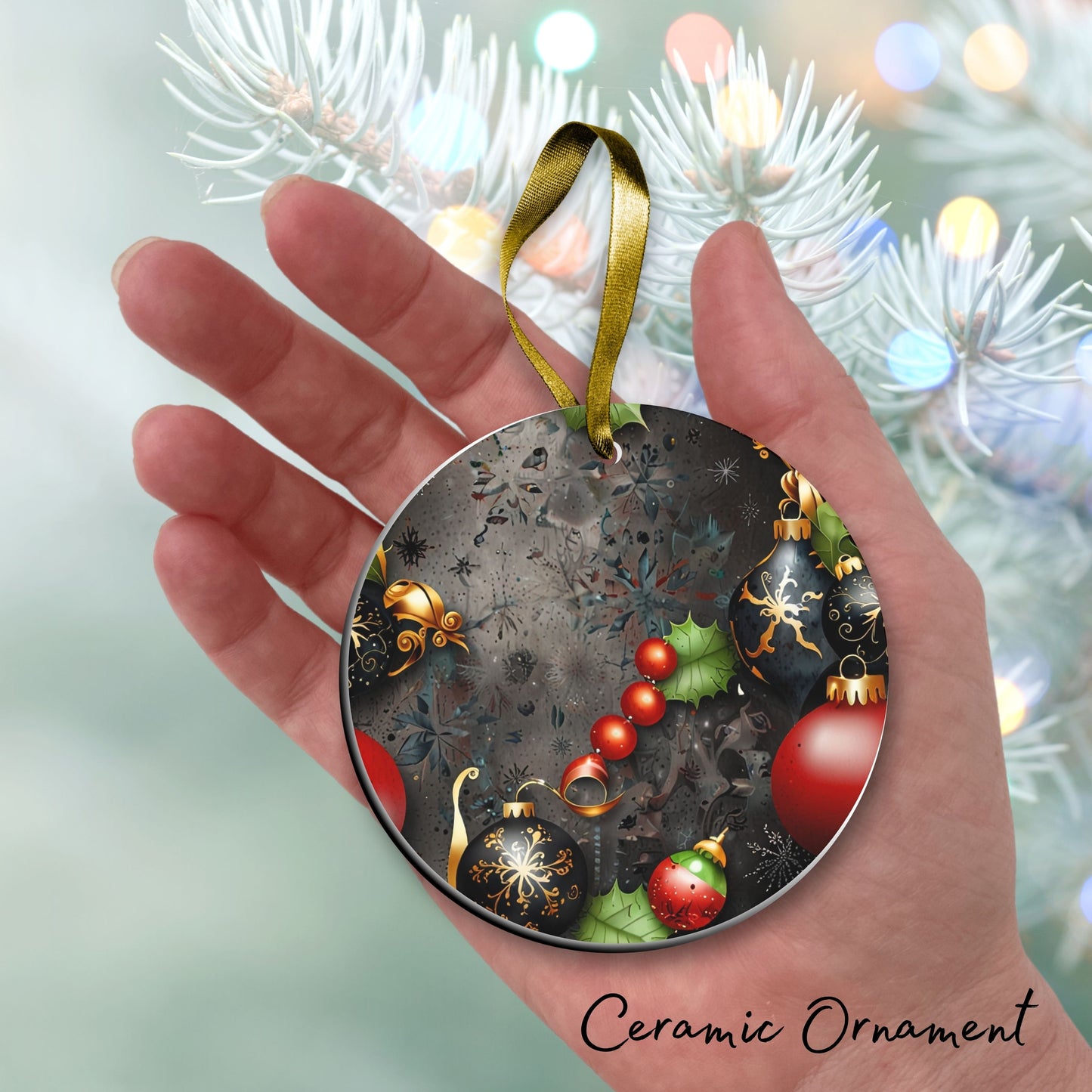 Gothic Christmas Decor Ceramic Ornament 64-04