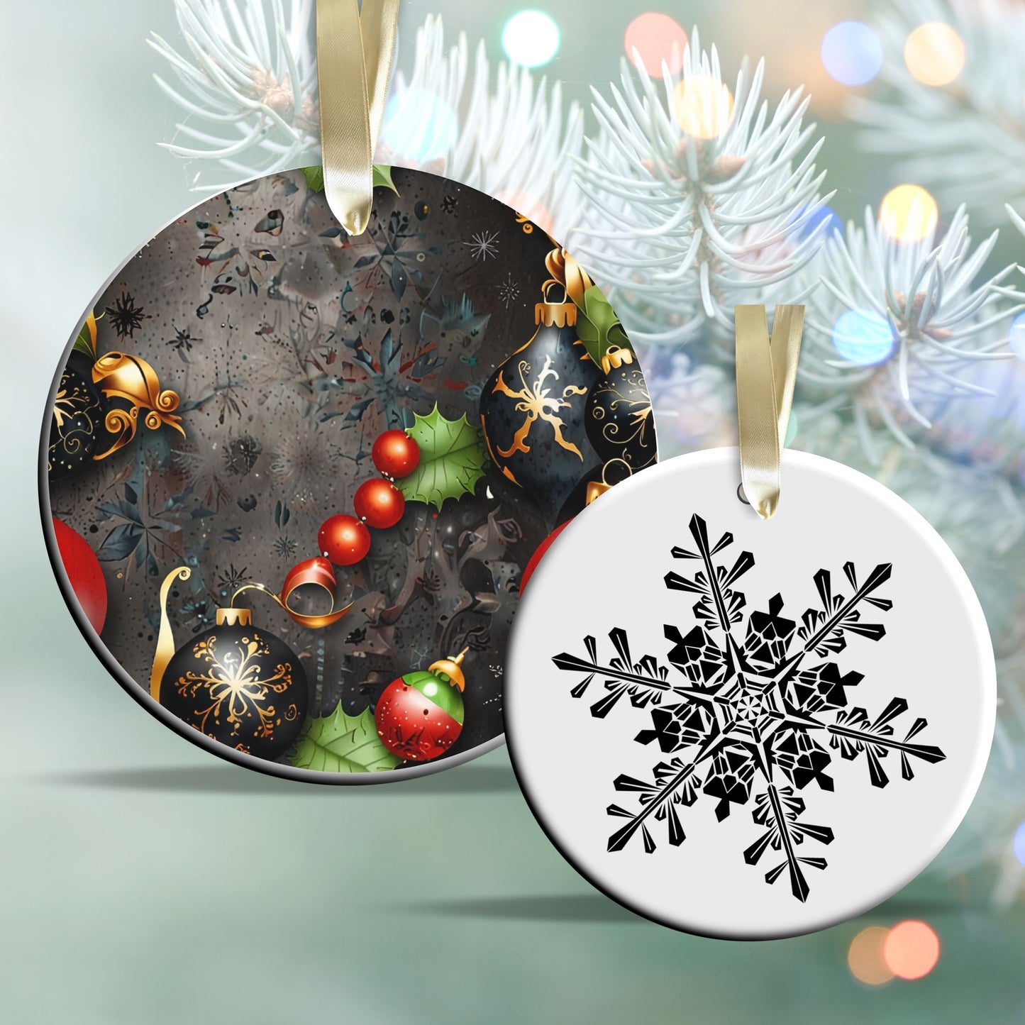 Gothic Christmas Decor Ceramic Ornament 64-04