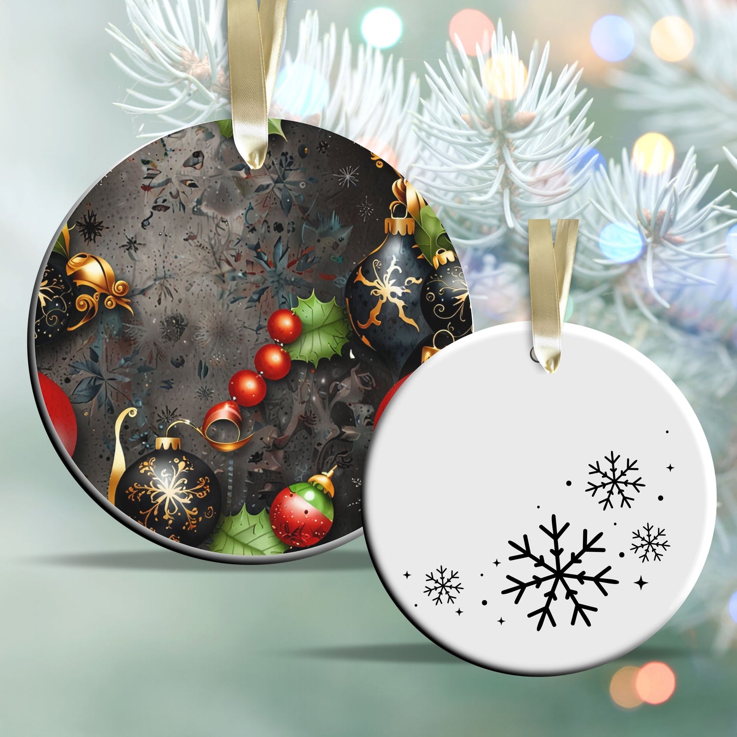 Gothic Christmas Decor Ceramic Ornament 64-04
