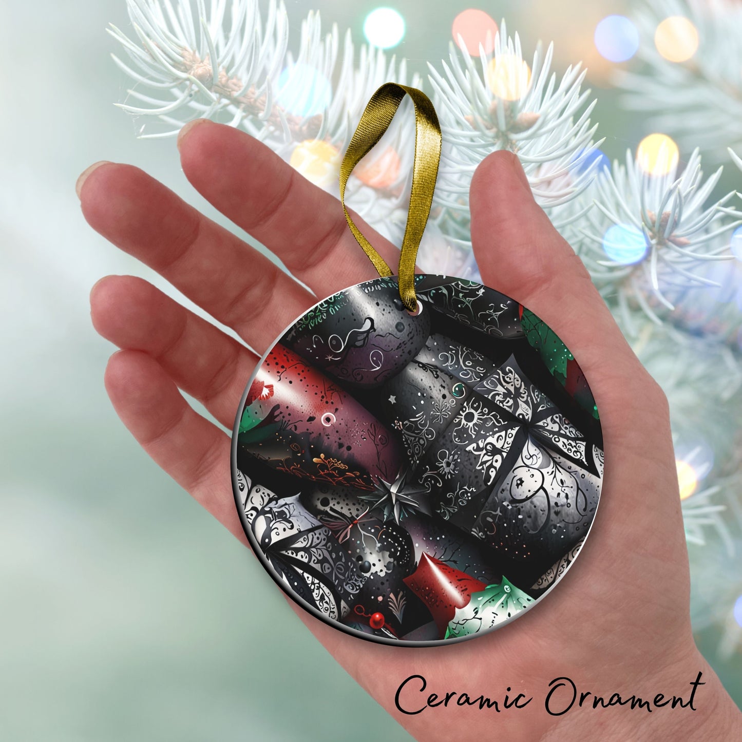 Gothic Christmas Decor Ceramic Ornament 64-07