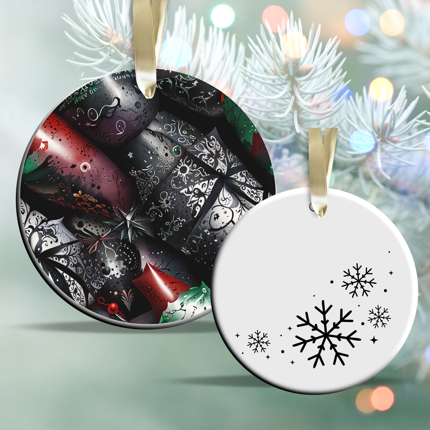 Gothic Christmas Decor Ceramic Ornament 64-07
