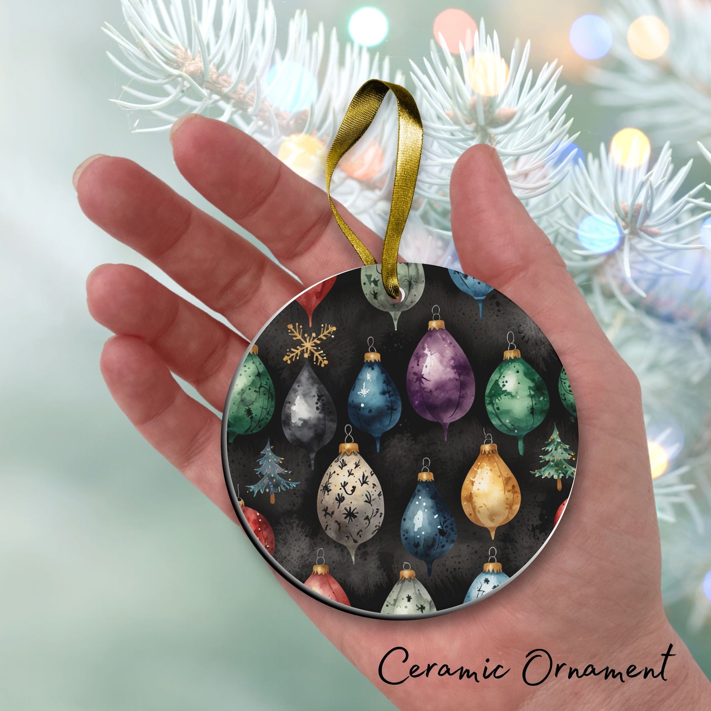 Gothic Christmas Decor Ceramic Ornament 64-09
