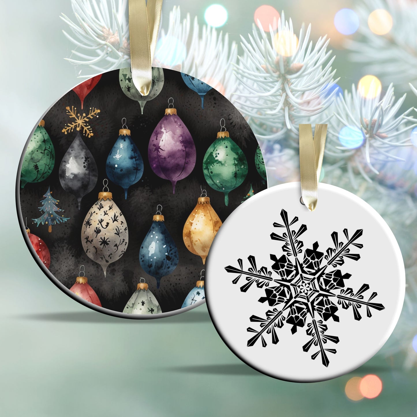 Gothic Christmas Decor Ceramic Ornament 64-09