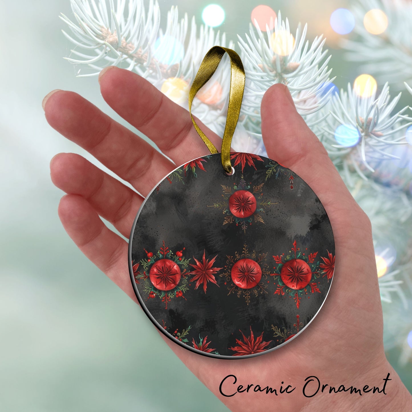 Gothic Christmas Decor Ceramic Ornament 64-17