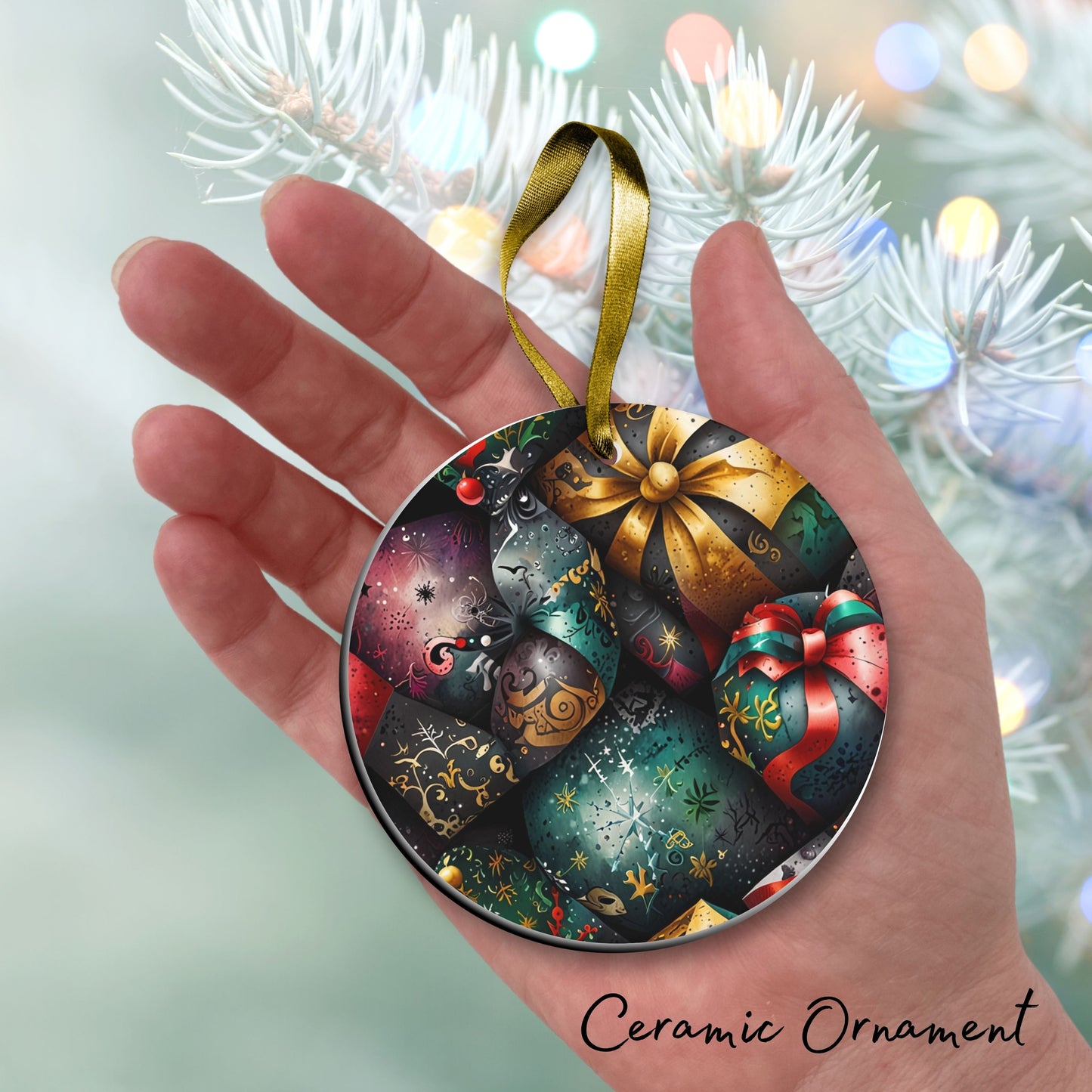 Gothic Christmas Decor Ceramic Ornament 64-19