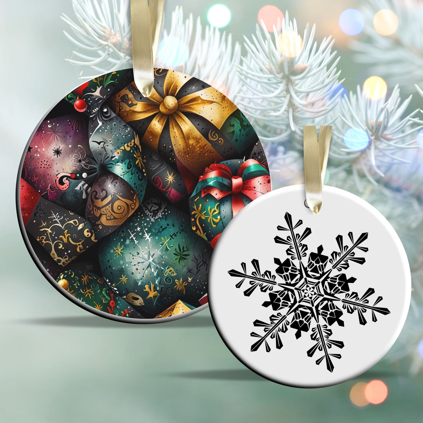 Gothic Christmas Decor Ceramic Ornament 64-19