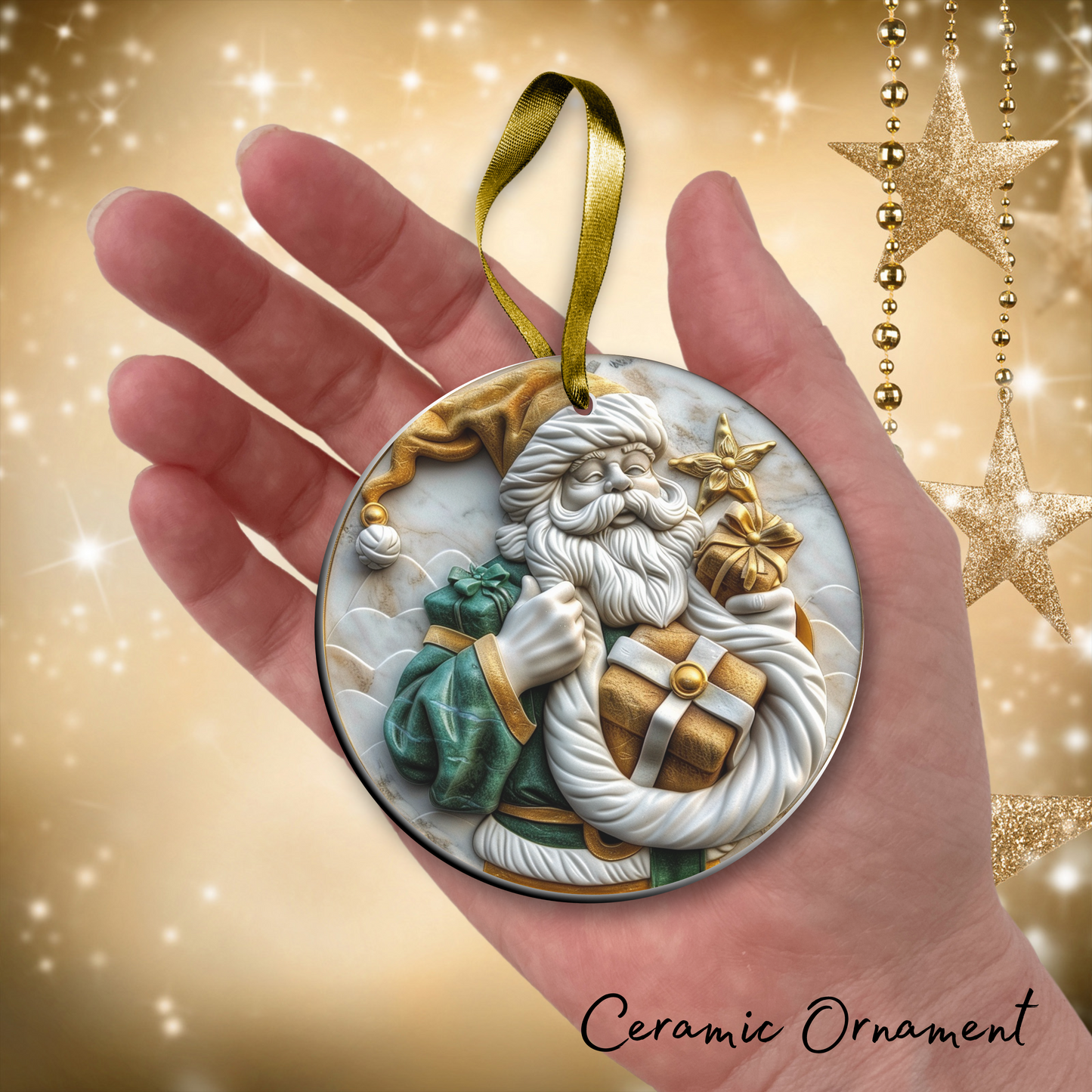 Christmas Santa Ceramic Ornament 34-26