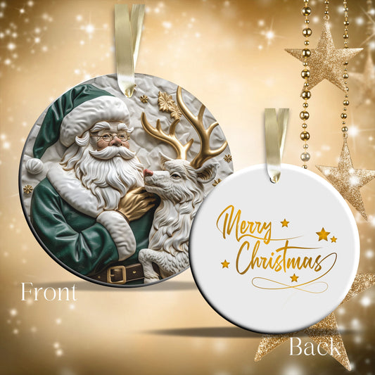 Christmas Santa Ceramic Ornament 34-30