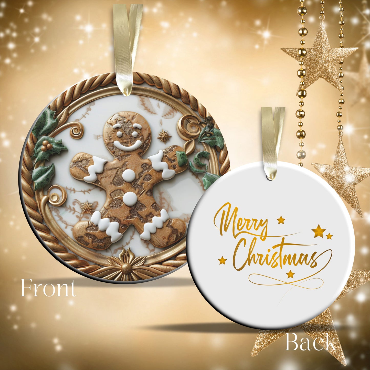 Christmas Gingerbread Ceramic Ornament 34-43