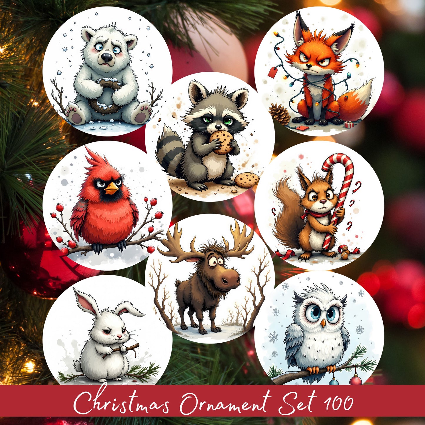 Grumpy Christmas Critter Owl 100-02