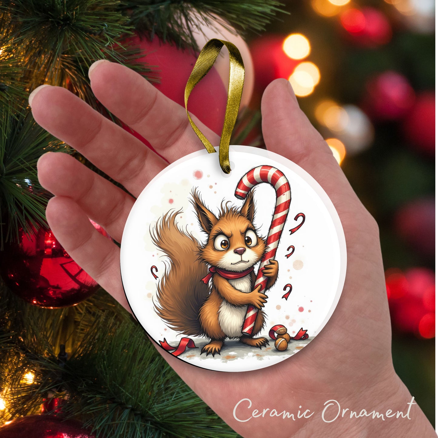 Grumpy Christmas Critter Squirrel 100-01
