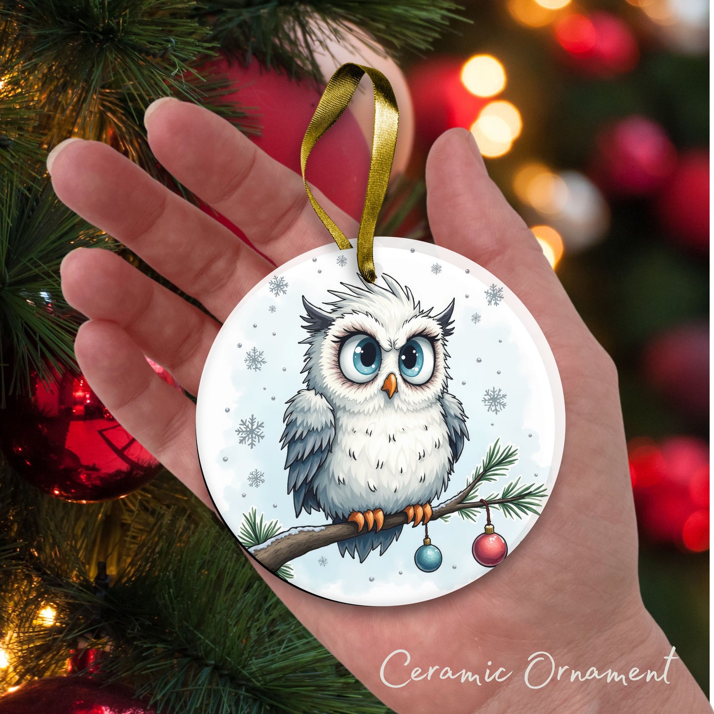 Grumpy Christmas Critter Owl 100-02