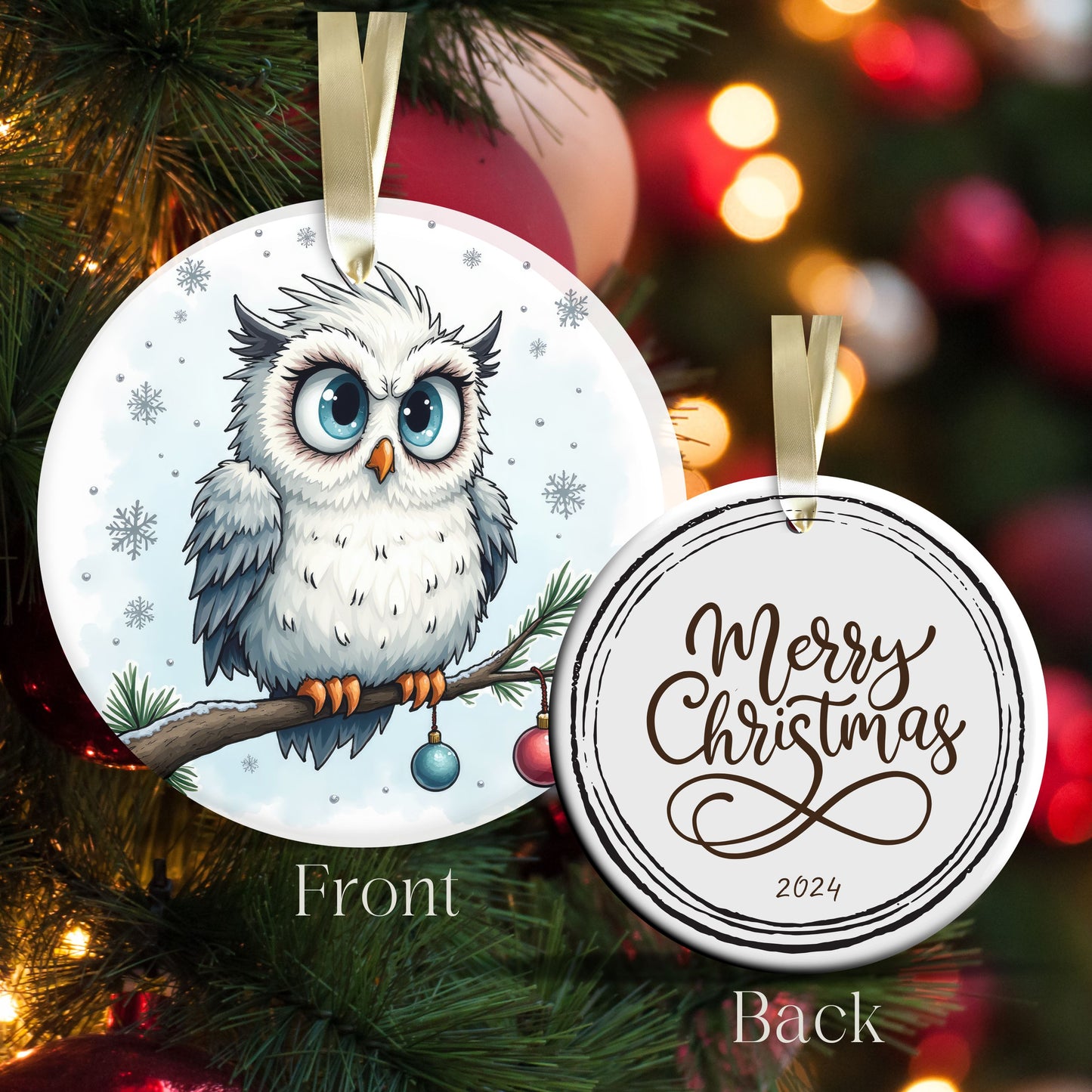 Grumpy Christmas Critter Owl 100-02