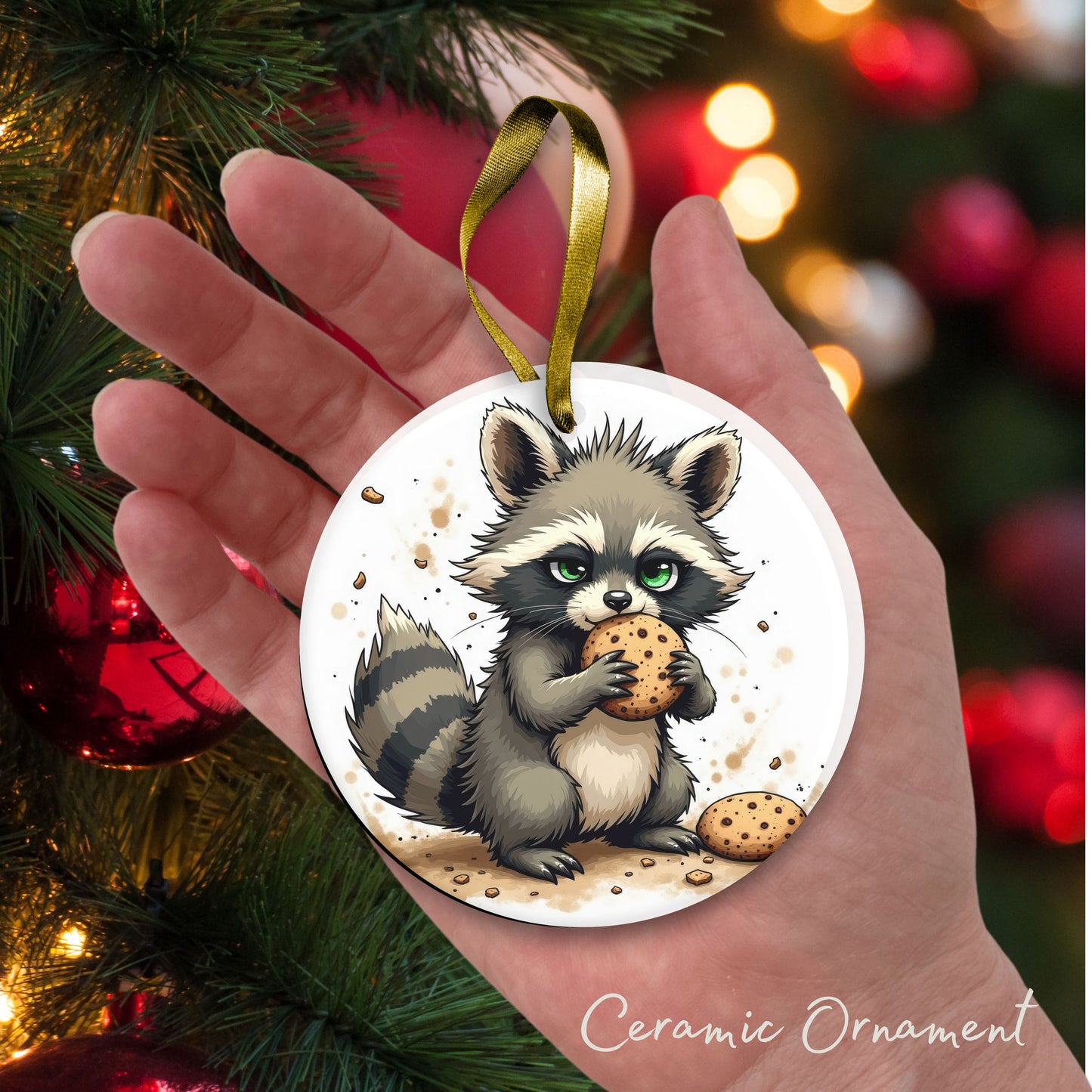 Grumpy Christmas Critter Racoon 100-04