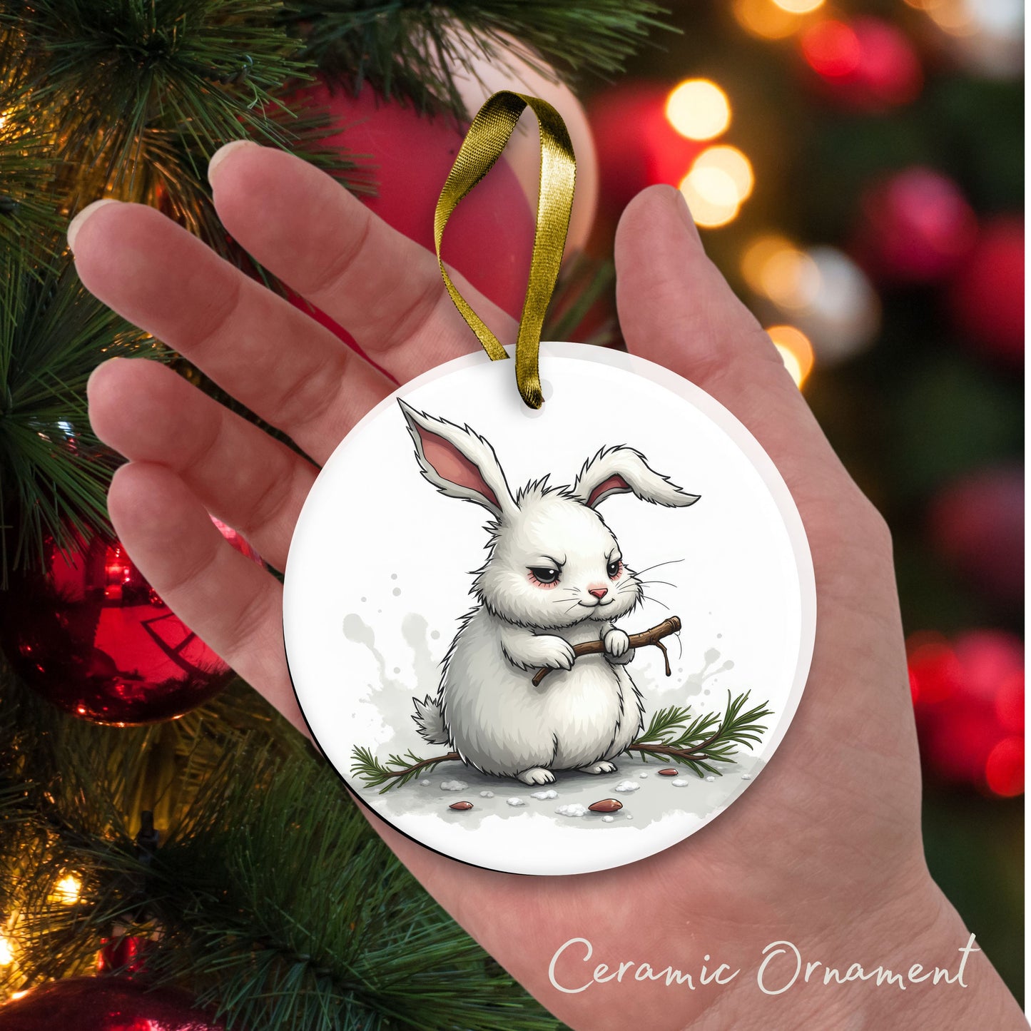 Grumpy Christmas Critter Rabbit 100-05