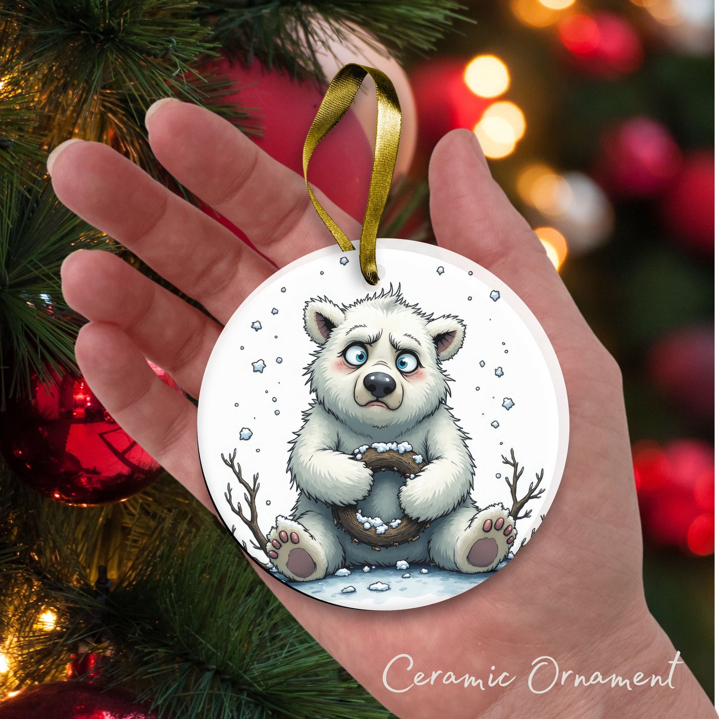 Grumpy Christmas Critter Polar Bear 100-07