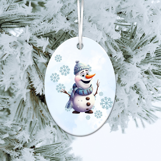 Happy Snowman Ceramic Ornament 30-36
