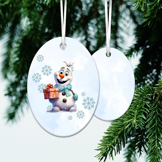 Happy Snowman Ceramic Ornament 30-38
