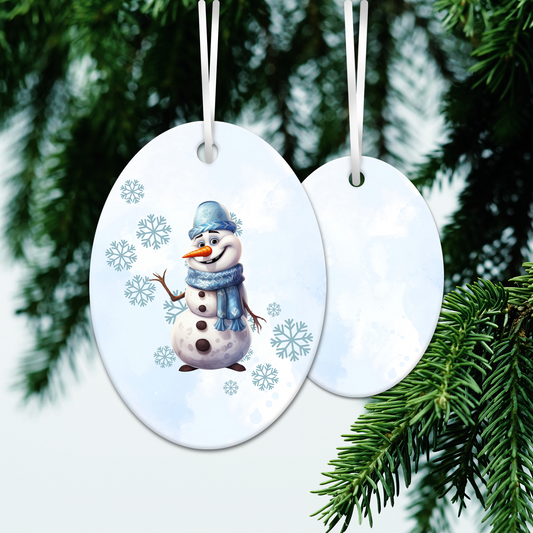 Happy Snowman Ceramic Ornament 30-40