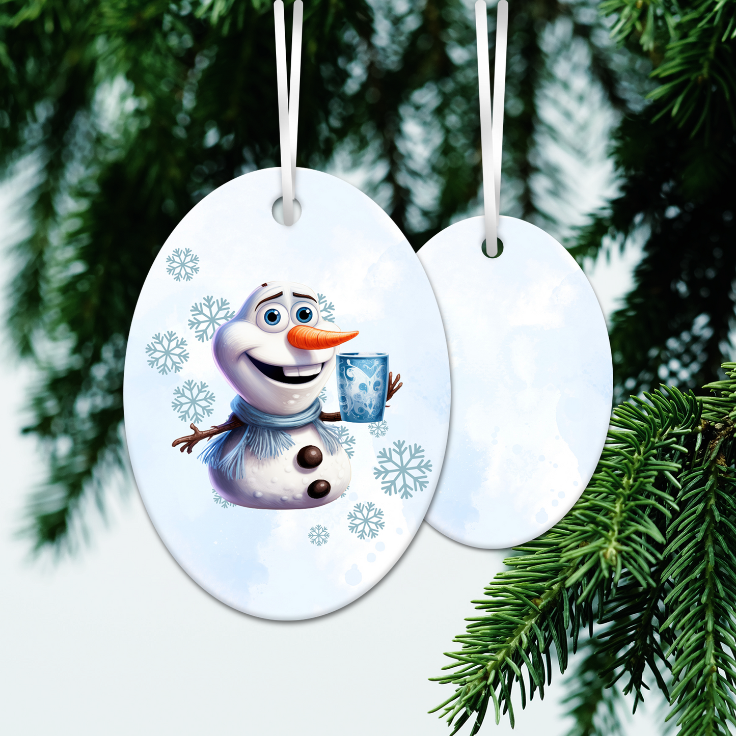 Happy Snowman Ceramic Ornament 30-41