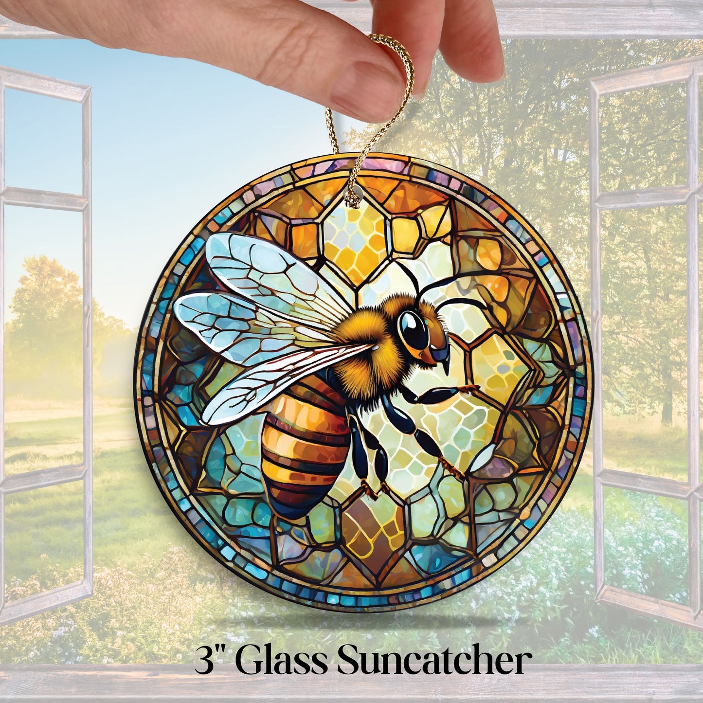 Glass Suncatcher Stained Glass 96-09 Honey Bee