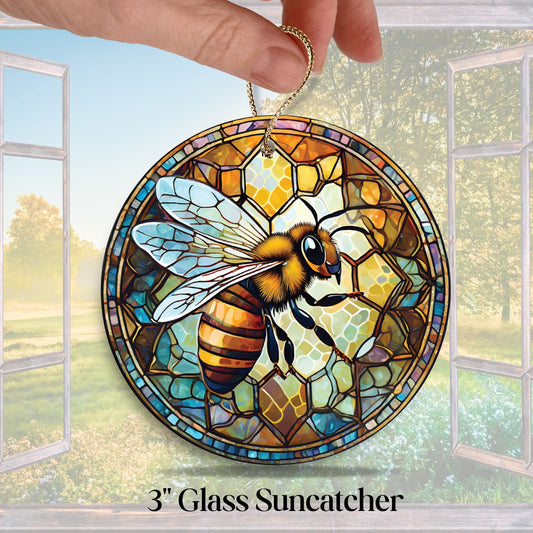 Glass Suncatcher Stained Glass 96-09 Honey Bee