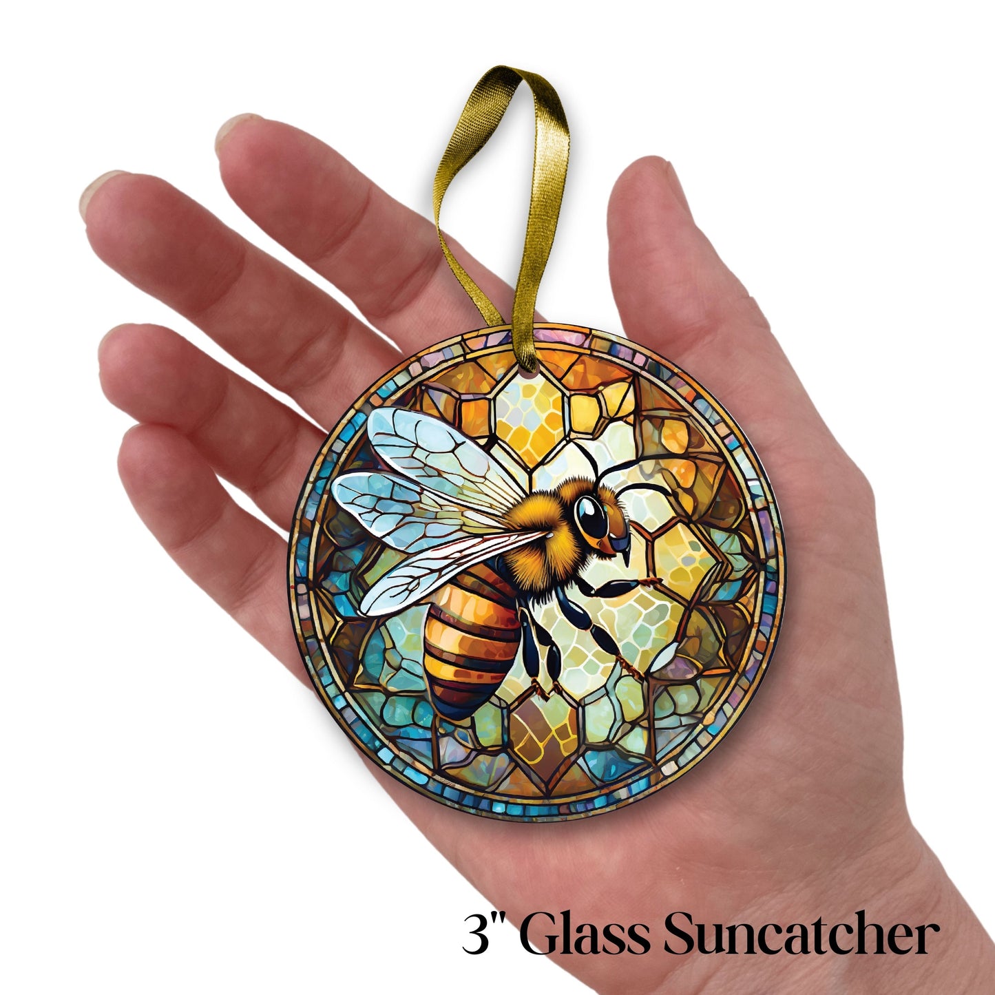 Glass Suncatcher Stained Glass 96-09 Honey Bee