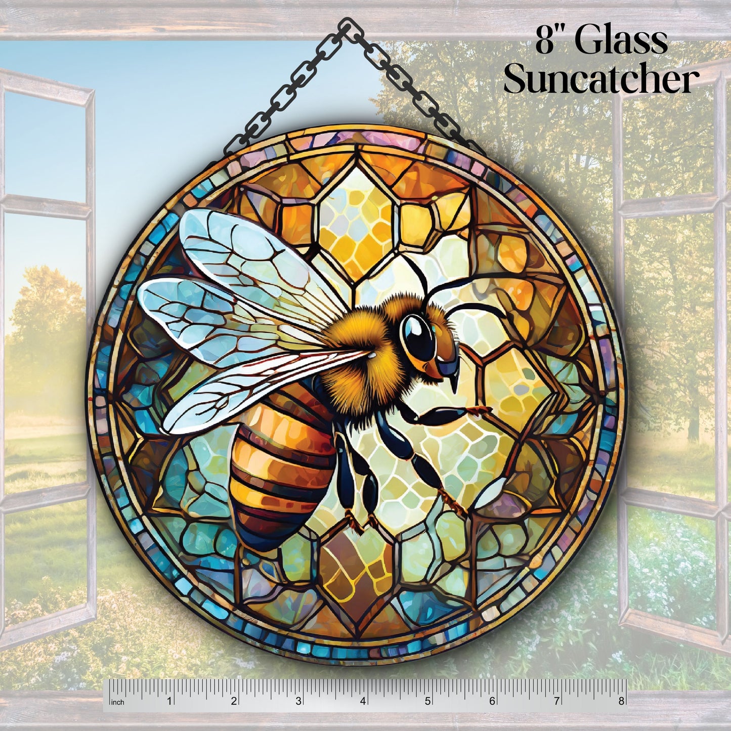 Glass Suncatcher Stained Glass 96-09 Honey Bee